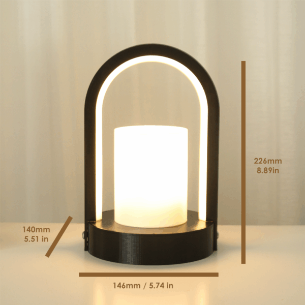 Lunite Noir Dual Light Table Lamp - Image 7